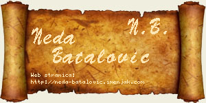 Neda Batalović vizit kartica
